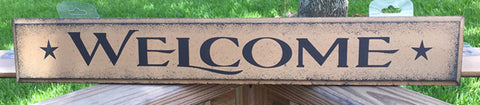Primitive Wood Sign - 2734  * Welcome *
