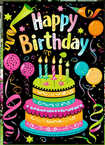 VV2418698 Happy Birthday Garden Flag - Double-Sided Polyester
