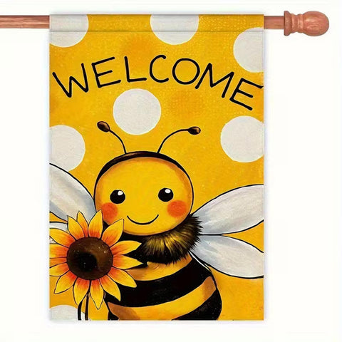 XY4289980 Double-Sided Country Style Welcome Garden Flag - Bright Yellow Orange