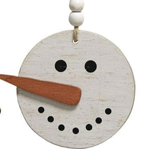 35489F - Snowman Face happy beaded ornament