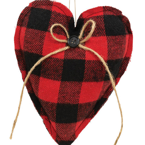 CS38473 Red and Black Stuffed Heart ornament