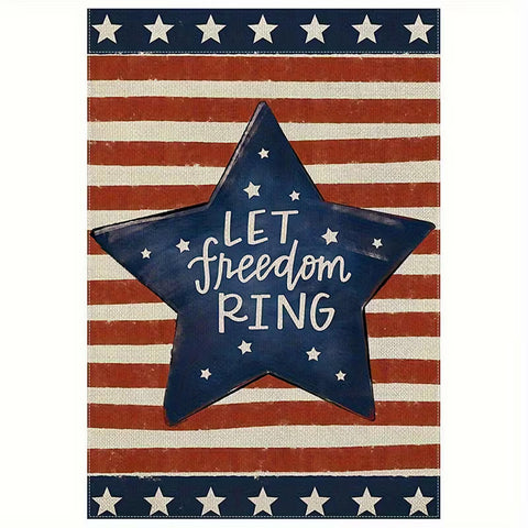 VQ4107782 Double-Sided "Let Freedom Ring" Patriotic Garden Flag- Red, White