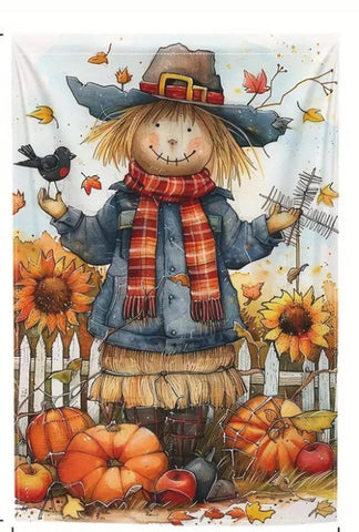 HA136287 Scarecrow & Sunflower Double-Sided Fall Garden Flag