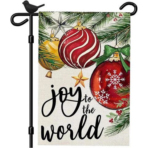 TE152227 Joy to the World Double-Sided Christmas Garden Flag