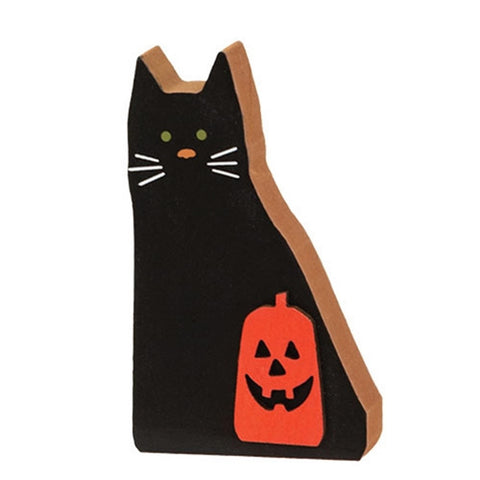 G38023 Chunky Block Cat and Jack wood shelf sitter