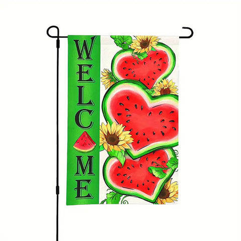 BM3744052 watermelon welcome Spring Summer Garden Flag,  double sided