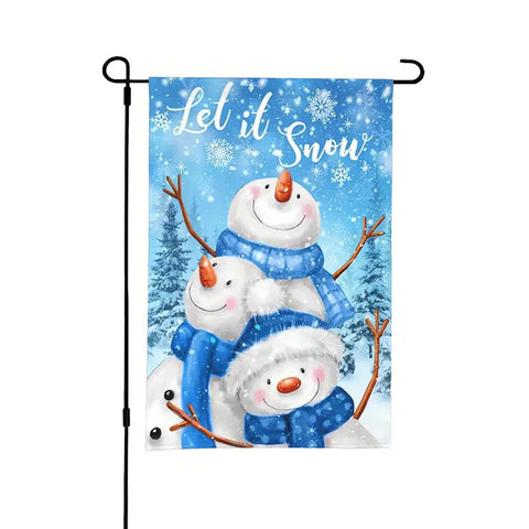 YM3719849  Let it snow double sided snowman polyester garden flag