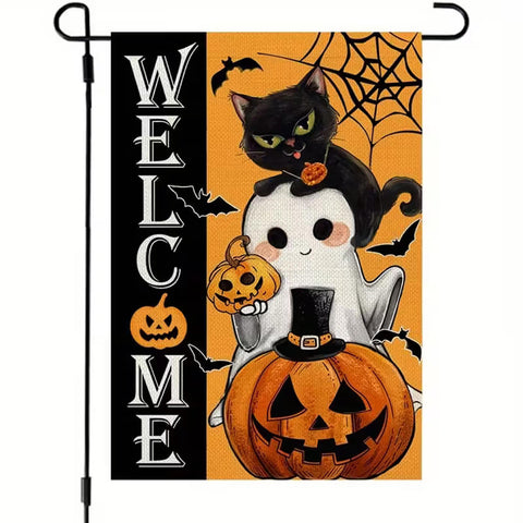 WA4056989 Halloween Garden Flag - Double-Sided Outdoor Decoration with Cute,