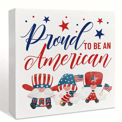 GH84918 Proud to be an American wood block