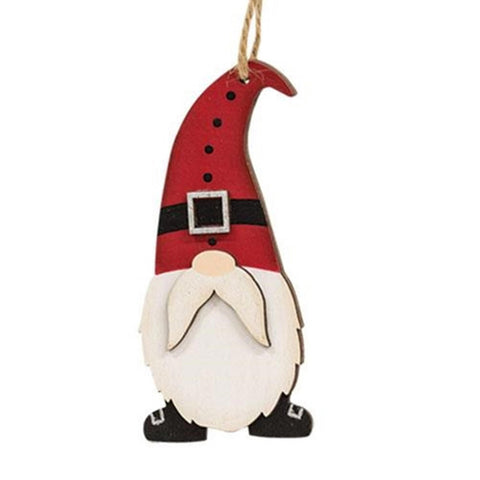 G36438 Santa wood Gnome ornament