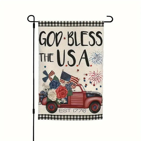 EB219676 God Bless the USA, polyester, double sided garden flag