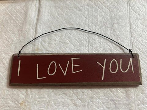 CO1306 I Love You wood hanging sign