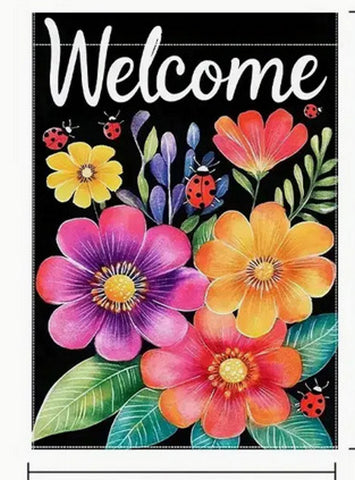 HP1920084  Whimsical Floral Spring Decor Garden Flag  Double-Sided polyester