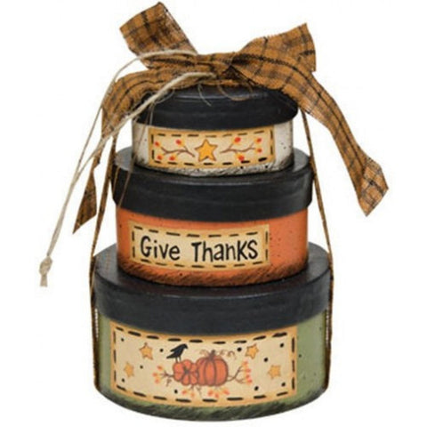 Give Thanks  MINI Nesting Boxes GM3775 - Fall s/3 Nesting Boxes Paper Mache'