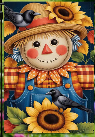 AR6999199  Scarecrow with Sunflowers and Crows garden flag double sided