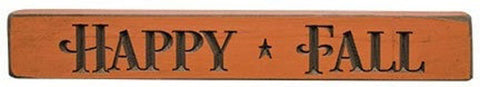 G12160 Primitive Country Happy Fall Wood  Engraved Block