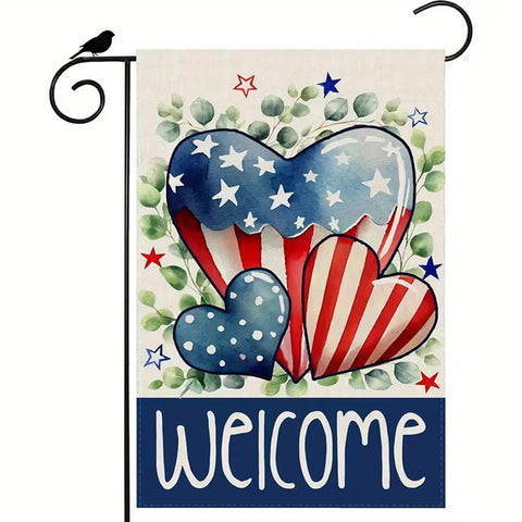 VV2458145Double-Sided Patriotic Welcome Garden Flag -   American Flag