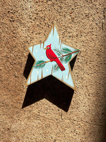 Cardinal standing wood star
