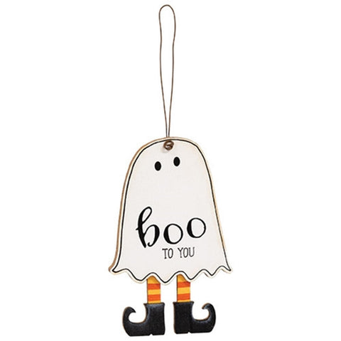 38712  Boo to You Wood Ghost Ornament