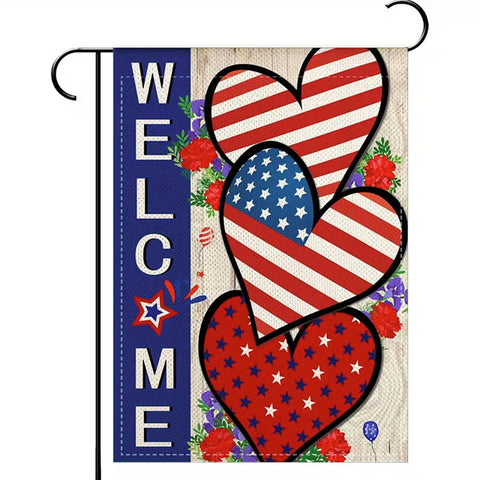 RK1225378  Welcome 4th of July Star Patriotic Garden Flag