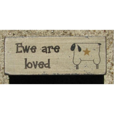 31392L - Ewe are Loved wood block