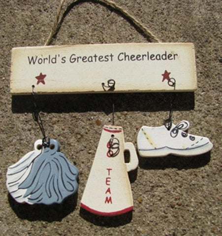1200I World's Greatest Cheerleader wood sign