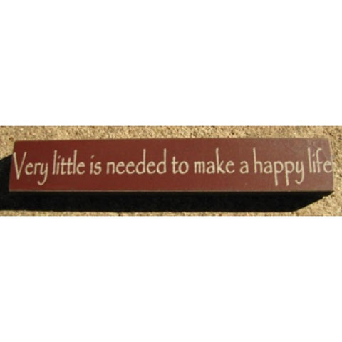 32321VM - Very Little is Needed to make a happy home mini wood block