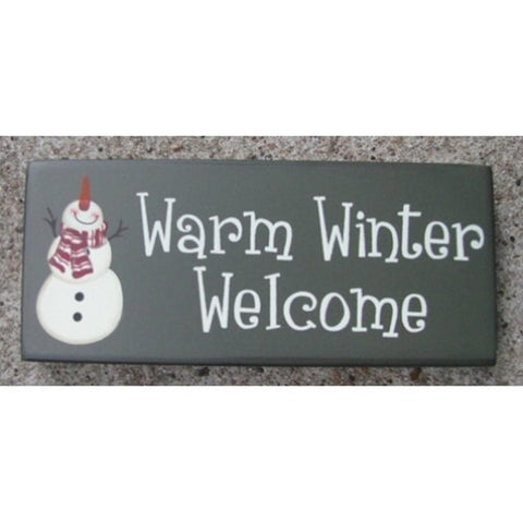 Primitive Wood Block 8317WWW-Warm Winter Welcome