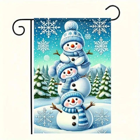 TG295583 double-Sided Snowman Garden Flag -  Durable Polyester