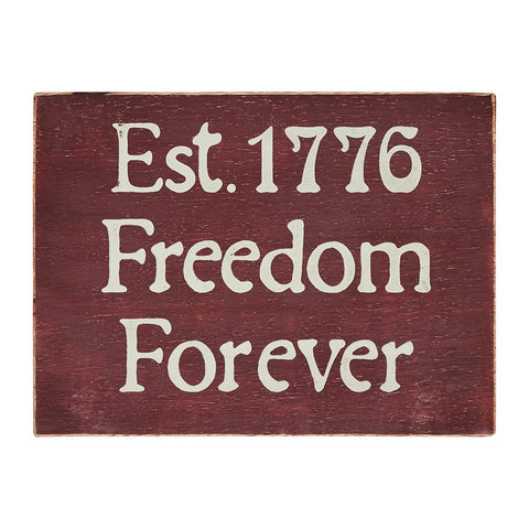 85072 Est 1776 Freedom Forever wood block