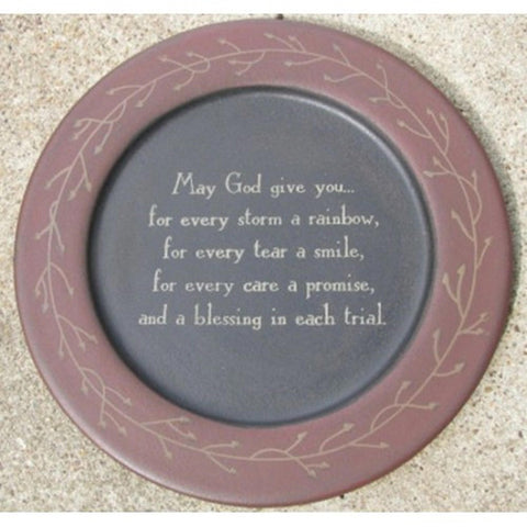 Primitive Wood Plate 31244M - May God Give You...