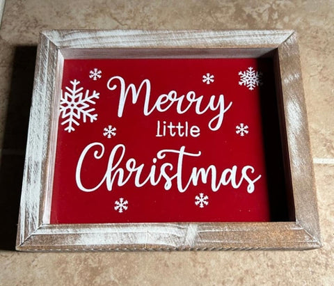 505-01525 Merry Little Christmas wood Box Sign