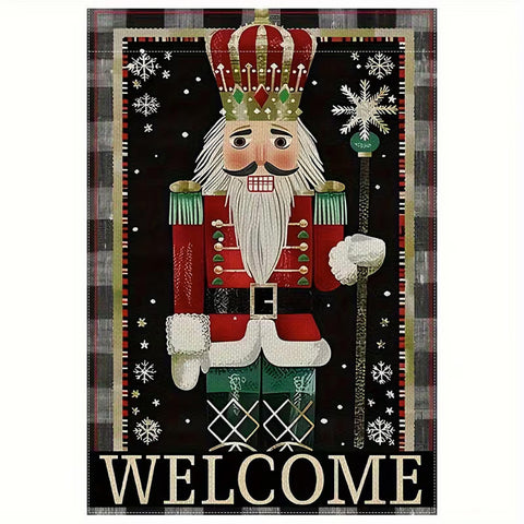 BG5144776   Double-Sided Nutcracker Christmas Garden Flag- Multipurpose Polyeste