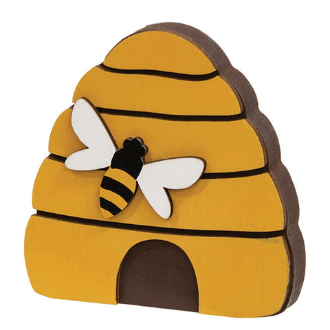 38372 Layered wood bee and beehive block