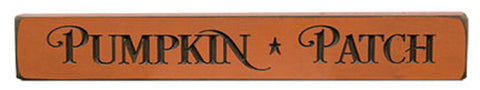 G12140 pumpkin Patch engraved wood block orange