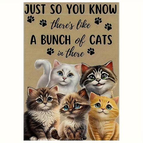 GQ4081829 Double-Sided Cat Garden Flag - Durable Polyester with Cute Kitten