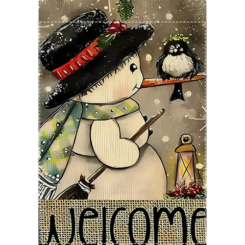 EQ216333  Winter Welcome Snowman Garden Flag - Double-Sided,