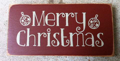 Primitive Country T1430MC  Merry Christmas  Wood Block