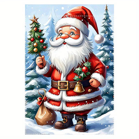 GP277747 Santa Claus & Christmas Tree Garden Flag - Double-Sided
