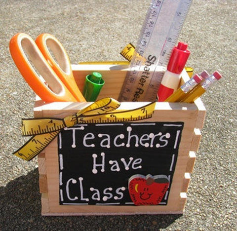 Teacher Gifts 2710E Teacher Have Class Supply Box Wood