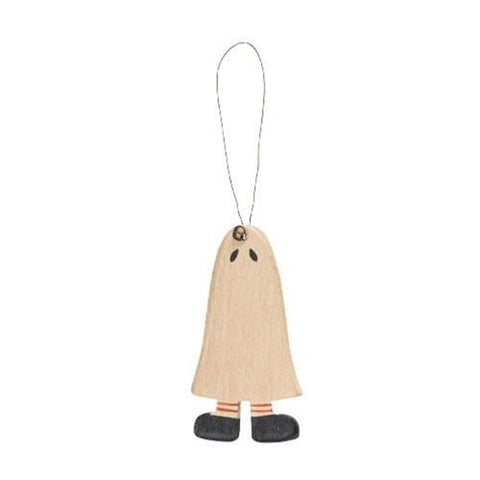 G36754 primitive ghost boy  wood halloween ornament