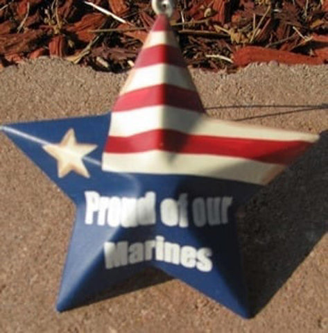 OR225 - Proud of our Marines - Metal Christmas Ornament