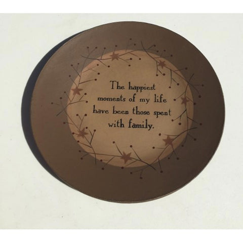 Wood Berries and Stars Plate 31224H - The Happiest Moments of my life have been