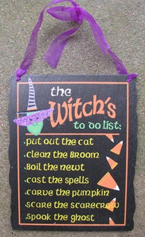 Wood Halloween Sign 1259036-Witch To Do List