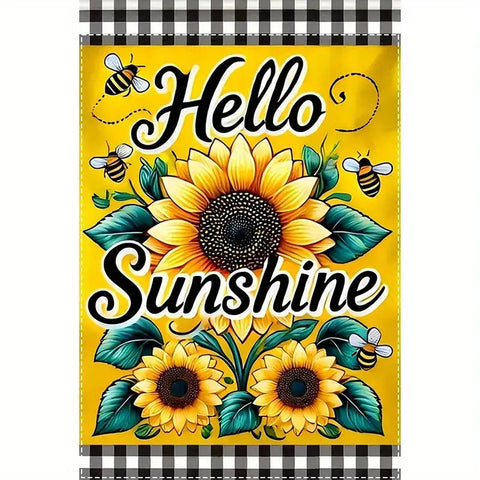 YG1917600 A Cheerful Sunflower Garden Flag, Made of Burlap  Double-Sided