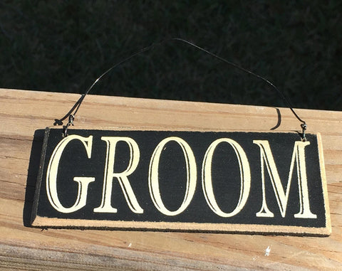CS-6462 Groom Primitive Wood Sign