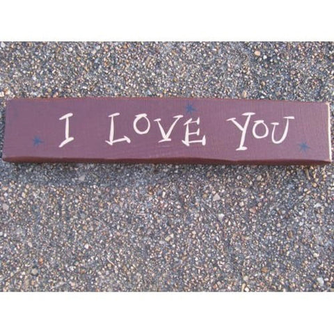 9007ILY- I Love You wood burgundy block