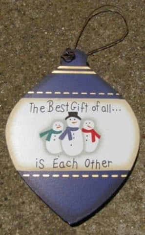 Wood Ball Christmas Ornament wd853 - The best Gift of all is Each Other