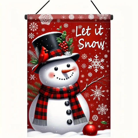 LB103840  Let it Snow Winter Snowman garden flag Double Side