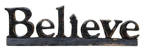 16012bl - Believe black resin block